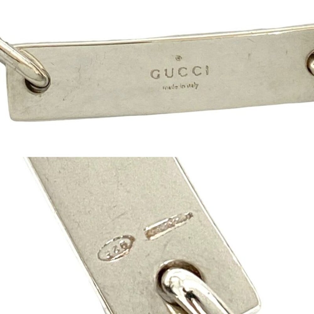 Gucci ID Plate Logo Silver 925 Chain Bracelet Bangle - Picture 2 of 5
